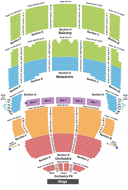 mortensen hall at bushnell theatre seating chart